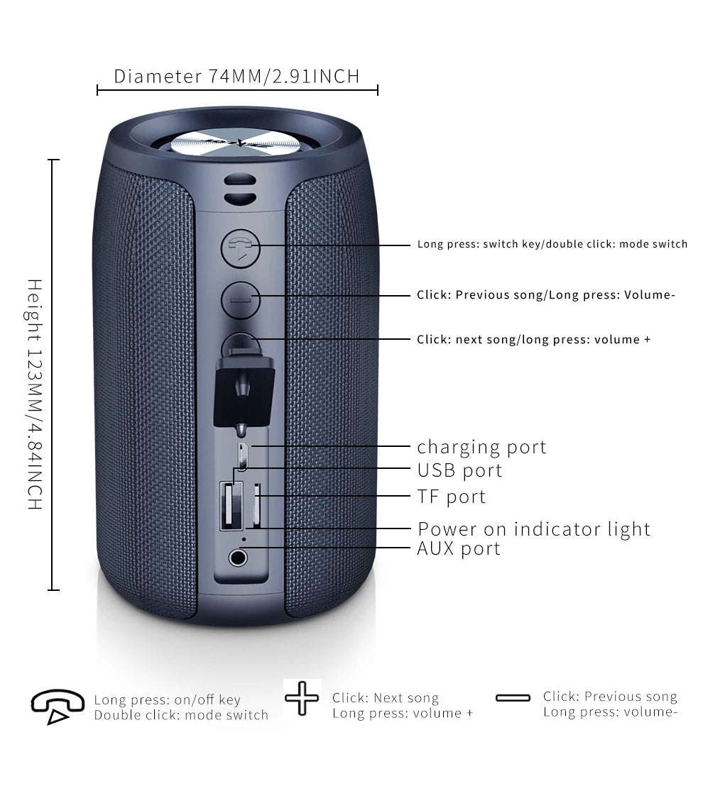 ZEALOT S32 Portable Bluetooth Speaker Waterproof Speaker