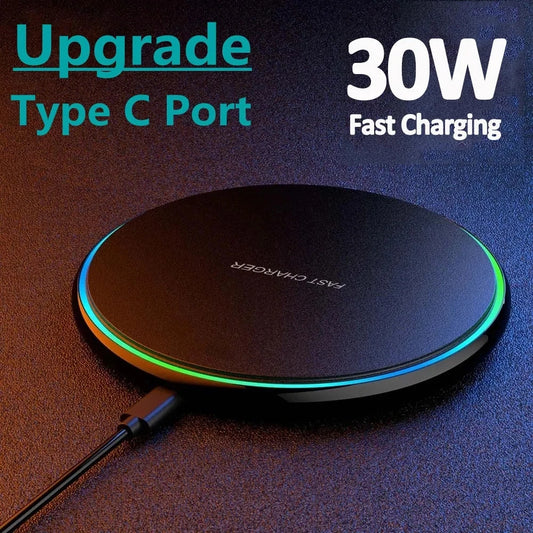 30W Wireless Charger Fast Charging Pad Dock Station