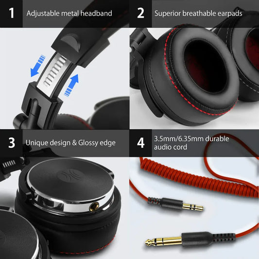 Oneodio Wired Professional Studio Pro 50 DJ Headphones With Microphone
