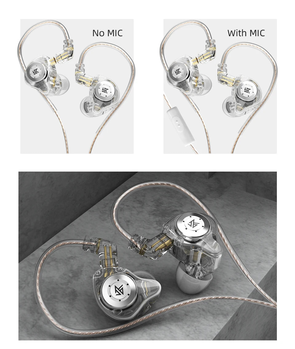 KZ EDX Pro Earphones Dynamic In Ear Monitor HiFi Wired Headphones Bass Stereo