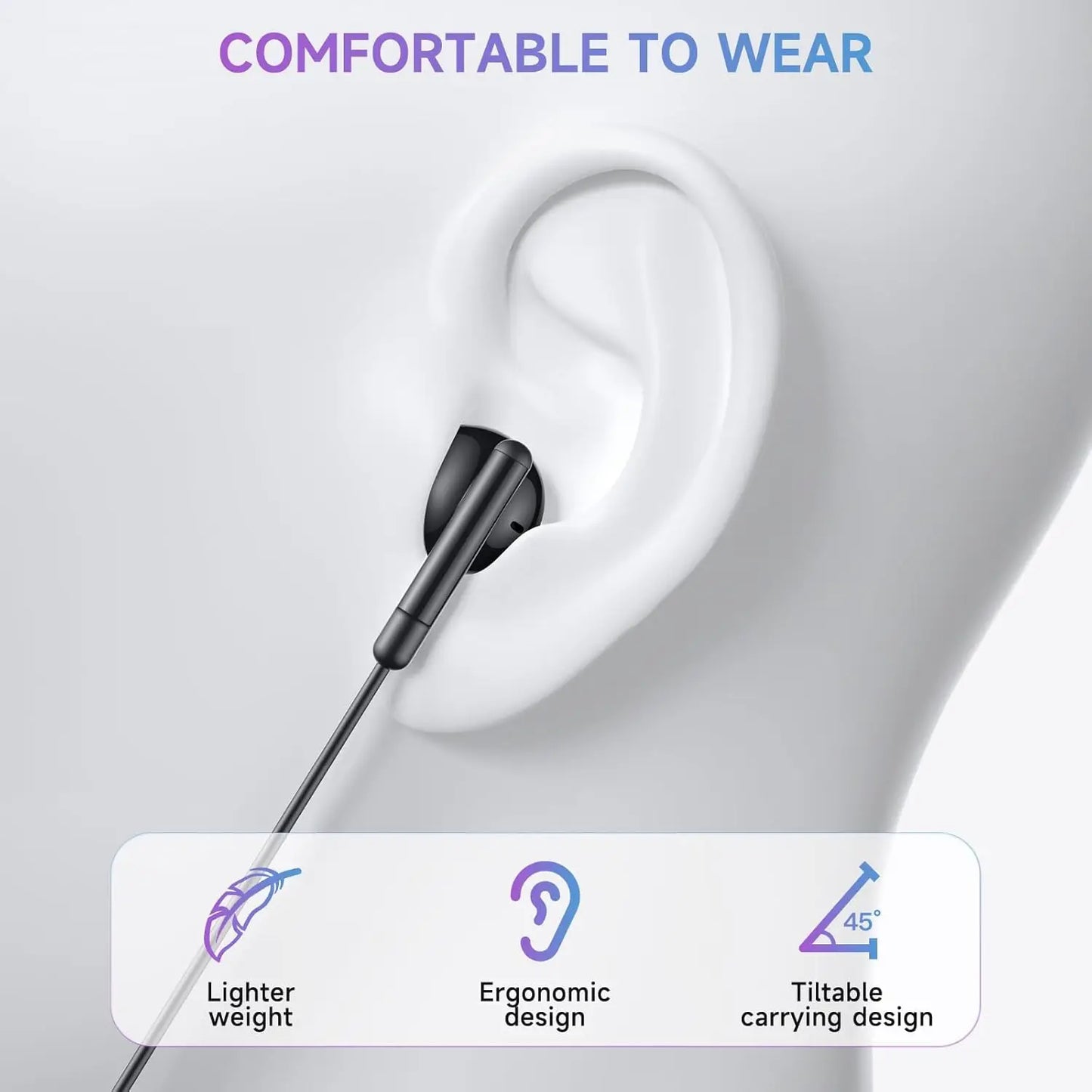 EARDECO Wired In-Ear Earphones 3.5mm with Mic Waterproof