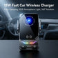 TONGDAYTECH 15W Auto Sensing Car Wireless Charger with RGB Light
