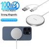 Magnetic Wireless Charger Pad 100W USB + Type C Chargers
