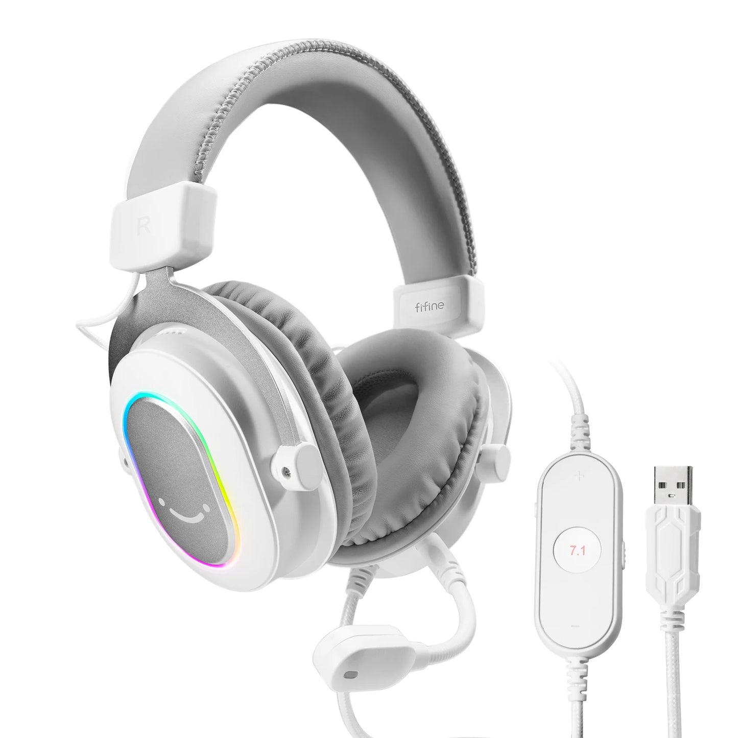 FIFINE USB Wired Gaming Headset with Microphone Memory Foam