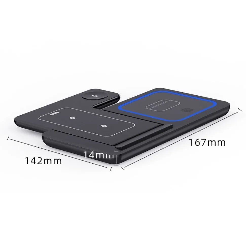 VIKEFON 3 in 1 15W Foldable Wireless Charging Station