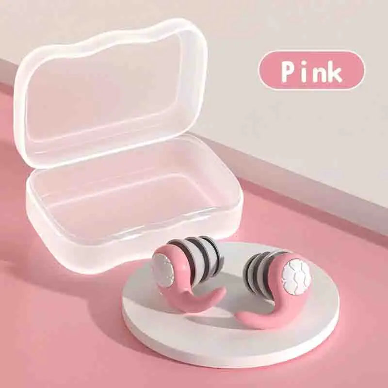 1 Pair of Soft Silicone Earplugs with Noise Cancellation