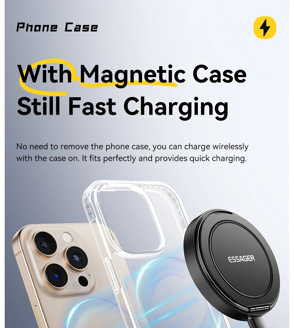 ESSAGER 15W Magnetic Wireless Charger Fast Charging Pad