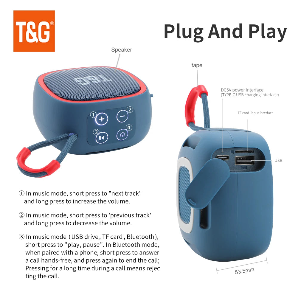 T&G TG659 Bluetooth 5.3 Mini Speaker