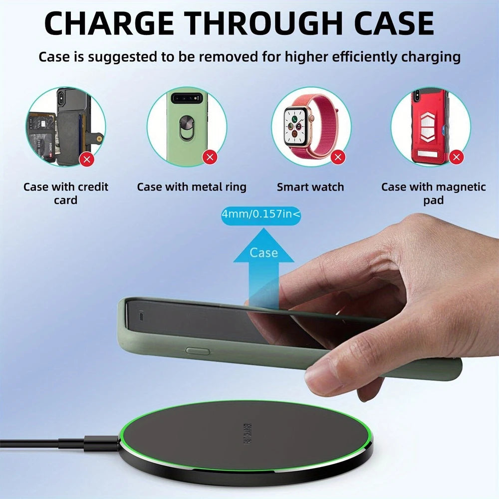 GEKEMAL 30W Fast Wireless Charging Pad with Power Bank
