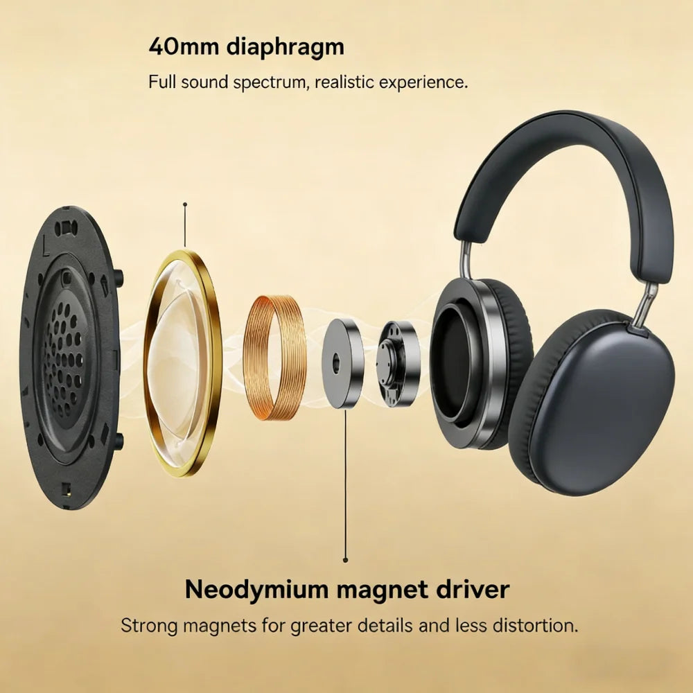 TD-20 Bluetooth 5.3 Wireless Headphones with ANC 3D Spatial Audio