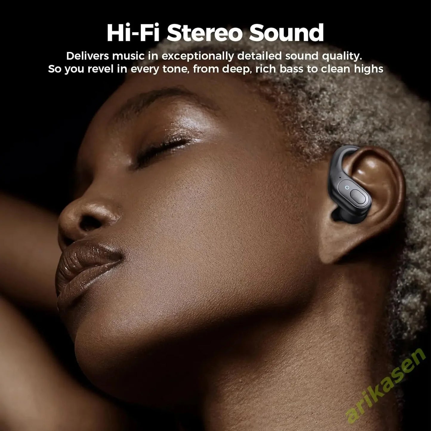 Arikasen Bluetooth 5.3 Sports Earbuds with Earhooks and 75H Battery