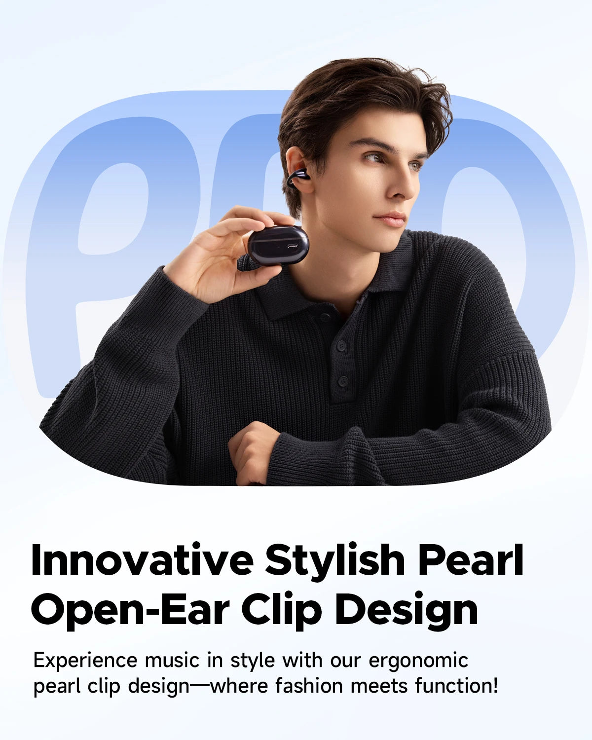 Sound PEATS Pearl Clip Pro Open Ear Bluetooth 5.4 Wireless Earphones