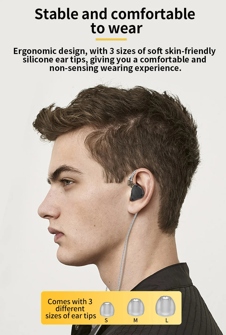 KZ Wired In-Ear HiFi Earphones with Detachable Cable and Microphone