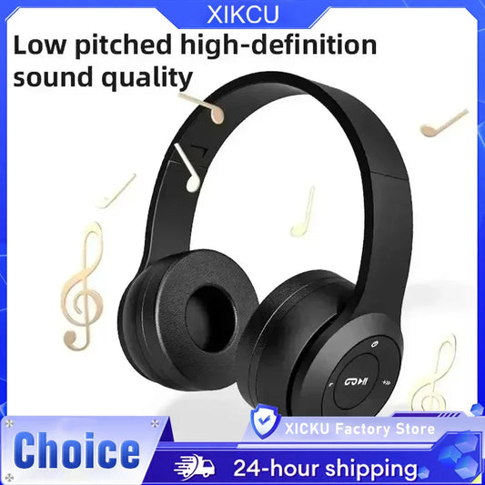 XIKCU Bluetooth 5.0 Wireless Folding Sports Headphones with 40mm Drivers