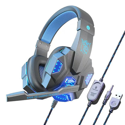 RGB Gaming Headset with Microphone Over-Ear Wired Headphones