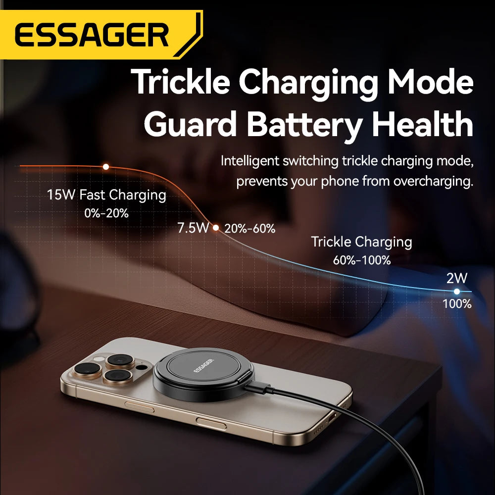 ESSAGER 15W Magnetic Wireless Charger Fast Charging Pad