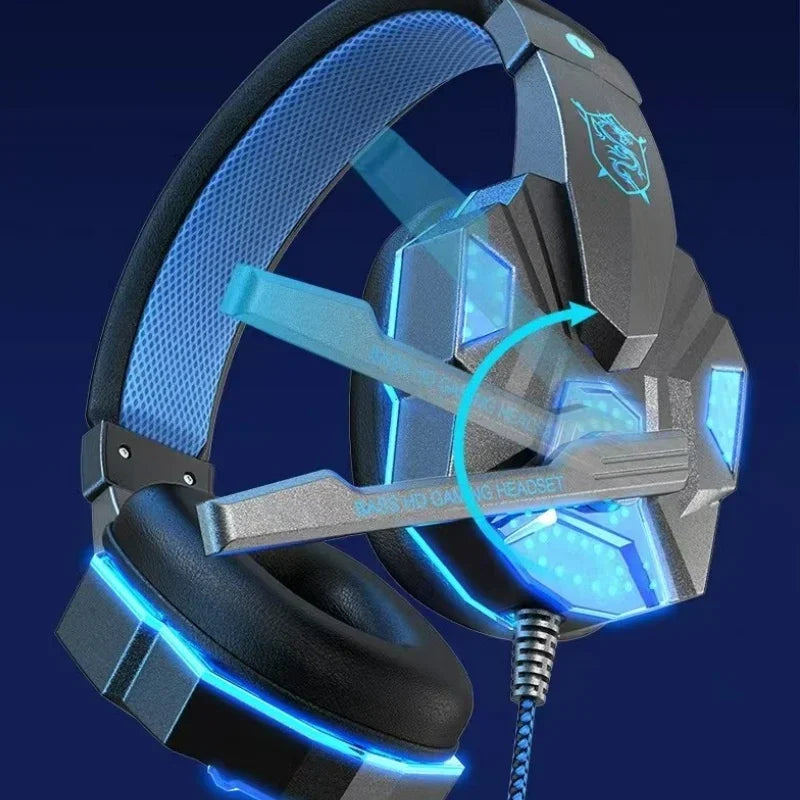 RGB Gaming Headset with Microphone Over-Ear Wired Headphones