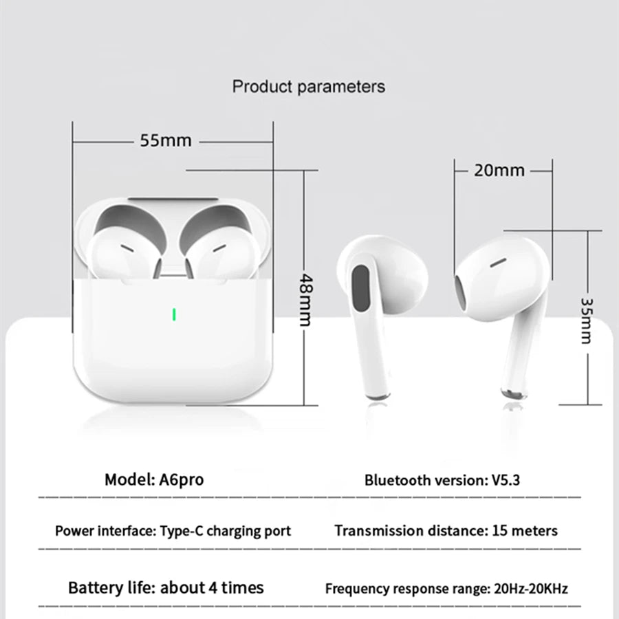 UEESFIT Bluetooth 5.3 Wireless Earbuds ANC 72H Battery Microphone