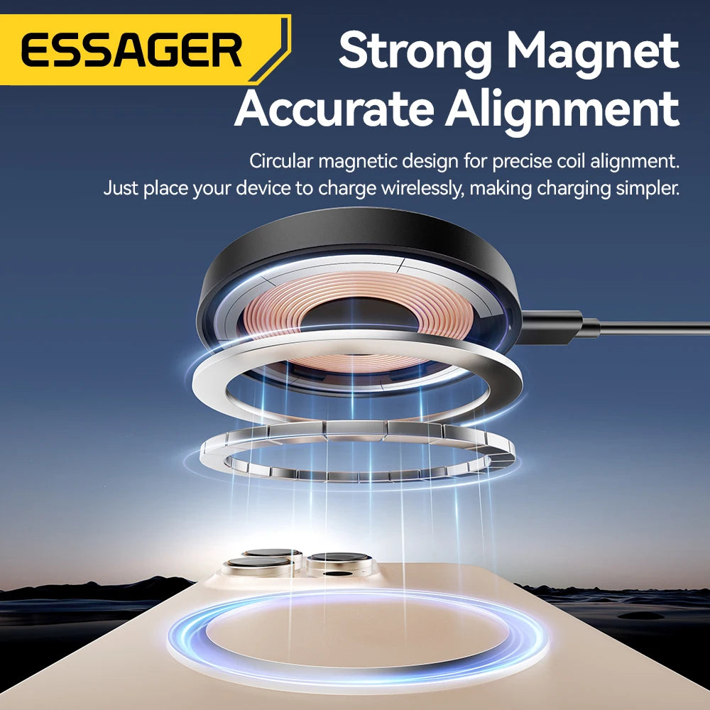 ESSAGER 15W Magnetic Wireless Charger Fast Charging Pad