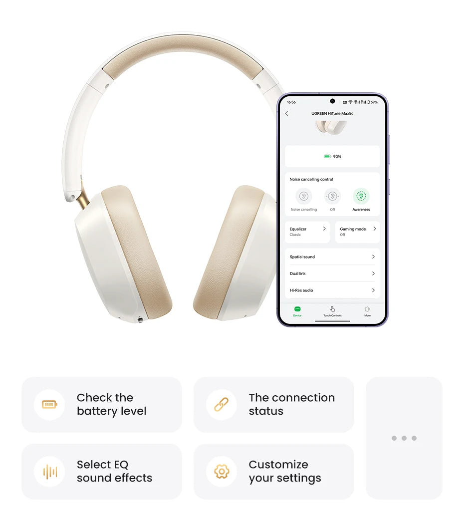 Choice Wireless Bluetooth Headphones 43dB Hybrid Active Noise Cancellation