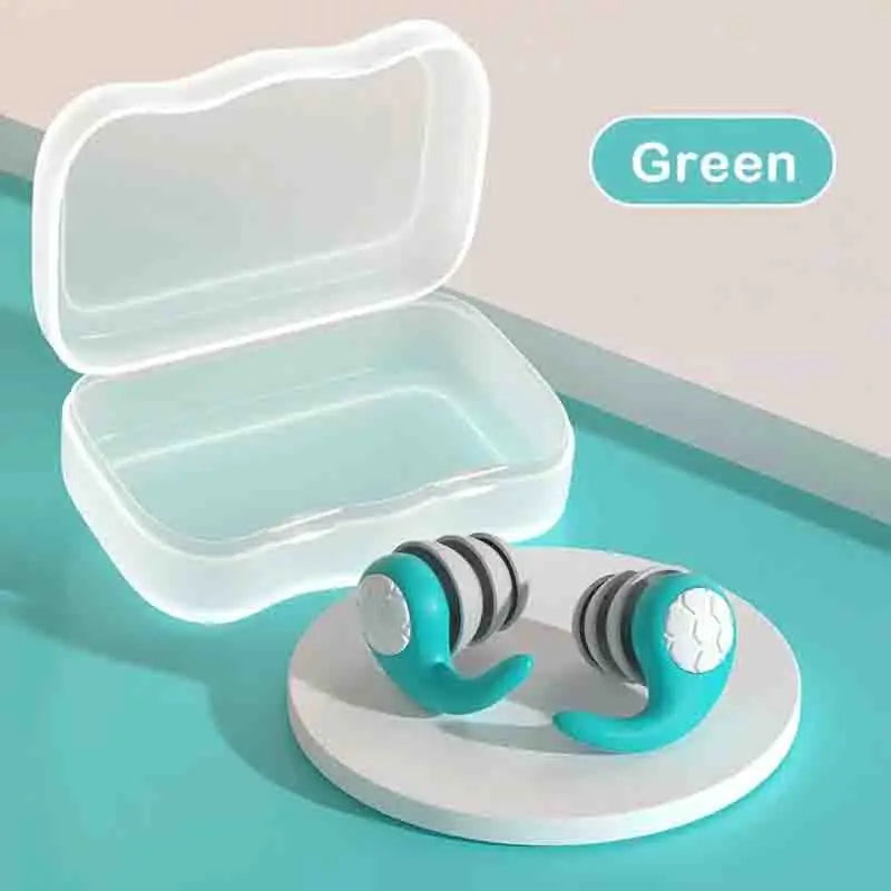 1 Pair of Soft Silicone Earplugs with Noise Cancellation