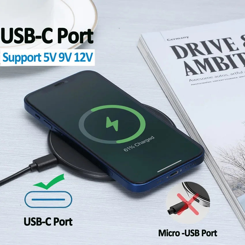 GEKEMAL 30W Fast Wireless Charging Pad with Power Bank