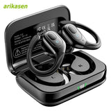 Arikasen Bluetooth 5.3 Sports Earbuds with Earhooks and 75H Battery