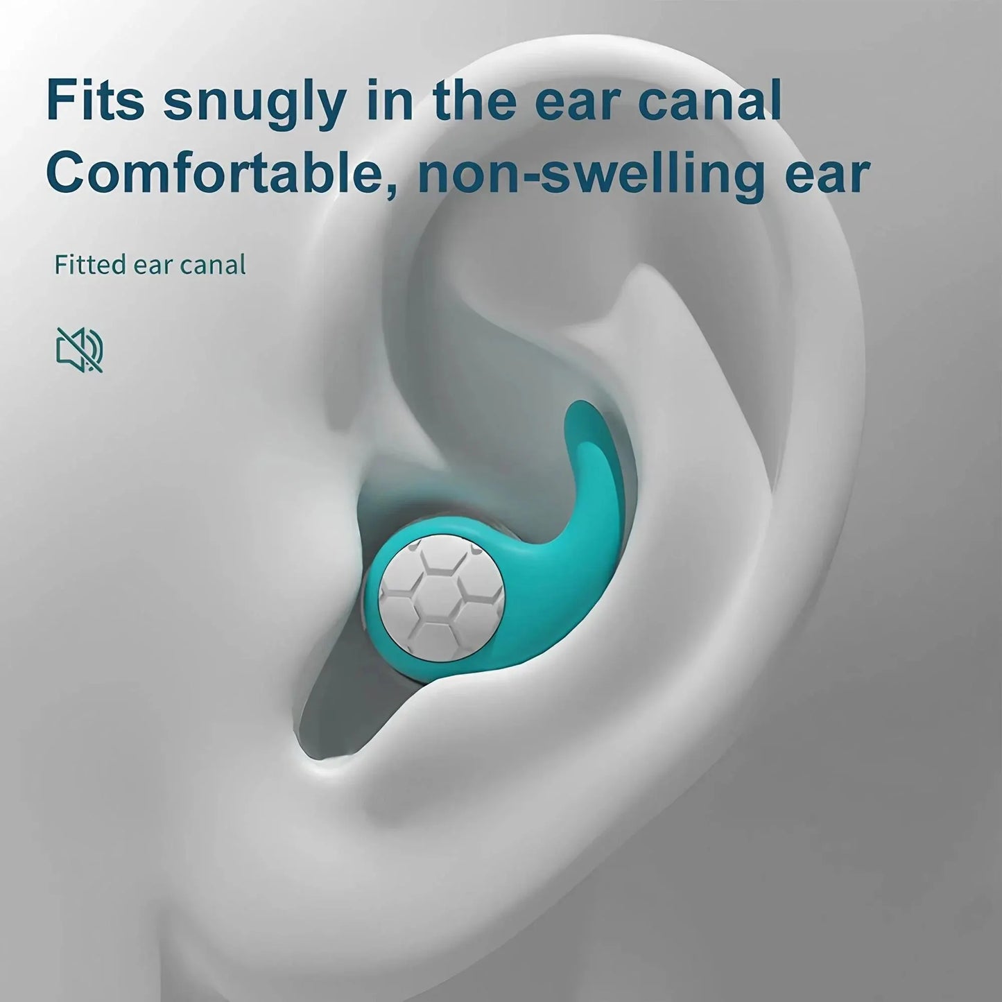 1 Pair of Soft Silicone Earplugs with Noise Cancellation