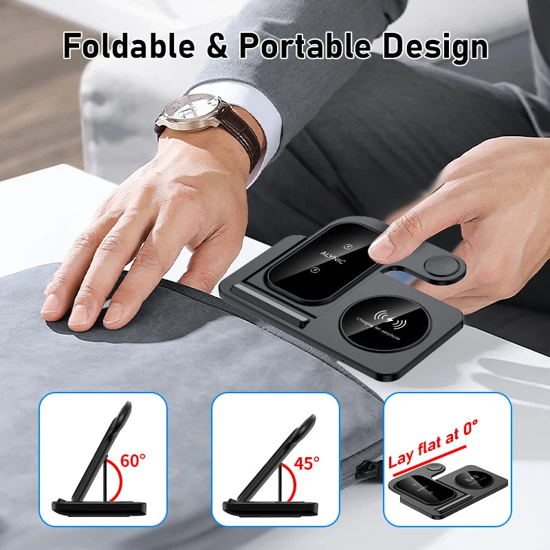 300W Fast Wireless Charger Stand Pad Foldable Fast Charging