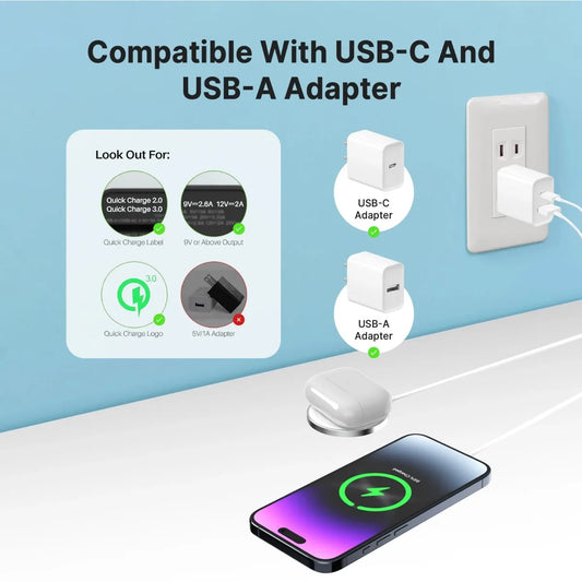 Magnetic Wireless Charger Pad 100W USB + Type C Chargers