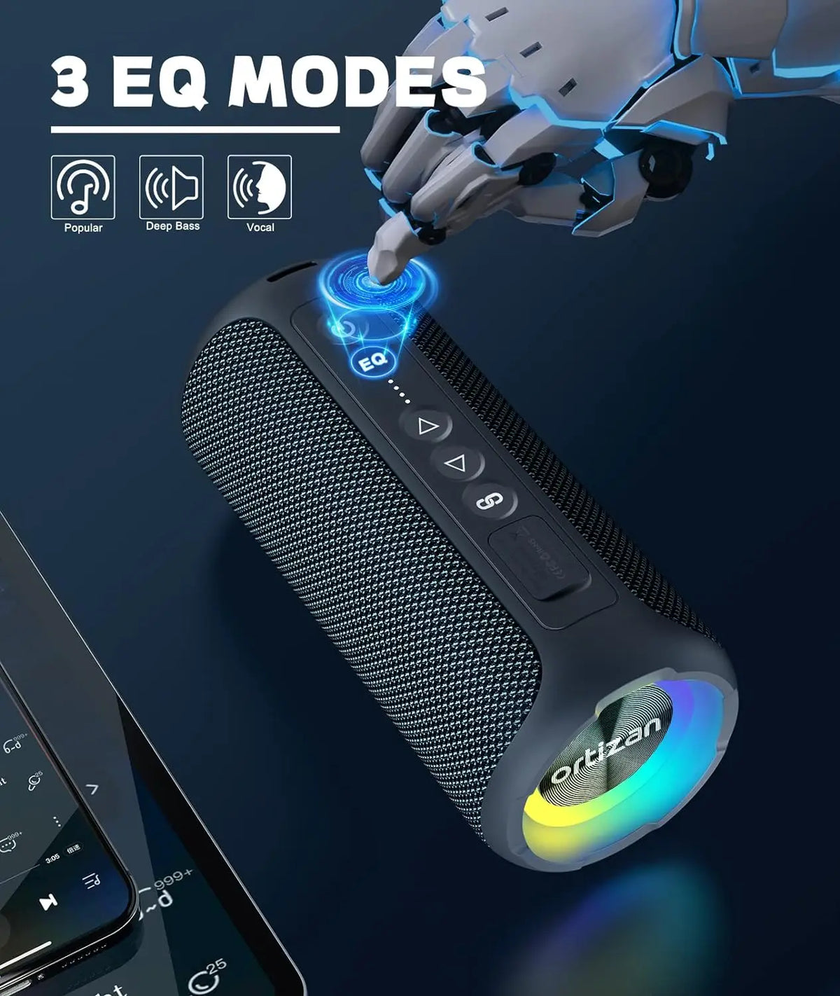 Ortizan X8 Pro 40W Bluetooth Speaker IPX7 Waterproof Speaker