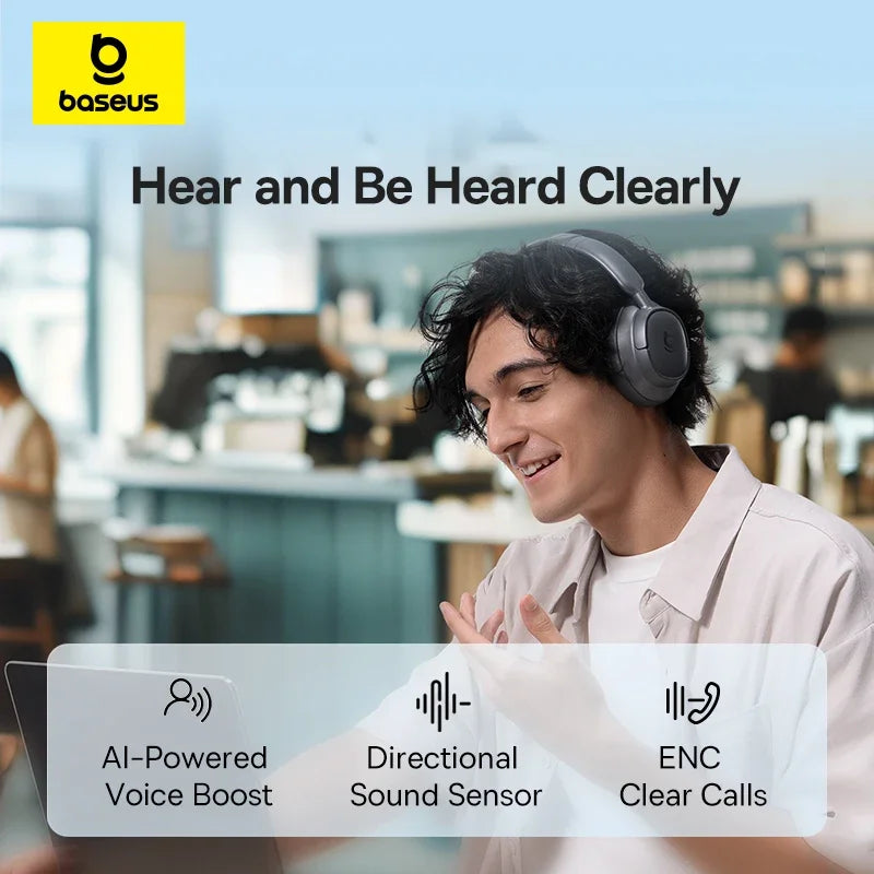 Baseus Bass BH1 Wireless Headphones Bluetooth 6.0 SuperBass 2.0 Over Ear