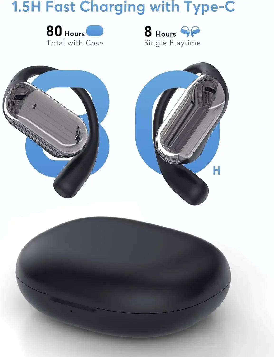 UYUXIO Bluetooth Earphones with ANC, HiFi Sound and 60H Battery