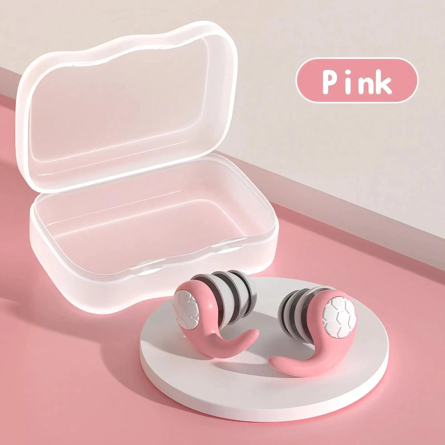 1 Pair of Soft Silicone Earplugs with Noise Cancellation