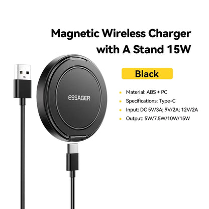 ESSAGER 15W Magnetic Wireless Charger Fast Charging Pad