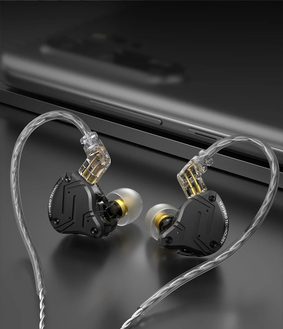 KZ Wired In-Ear HiFi Earphones with Detachable Cable and Microphone