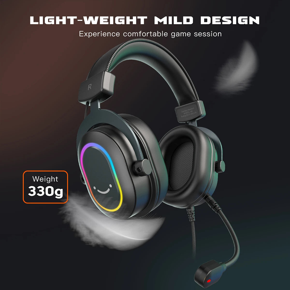 FIFINE USB Wired Gaming Headset with Microphone Memory Foam