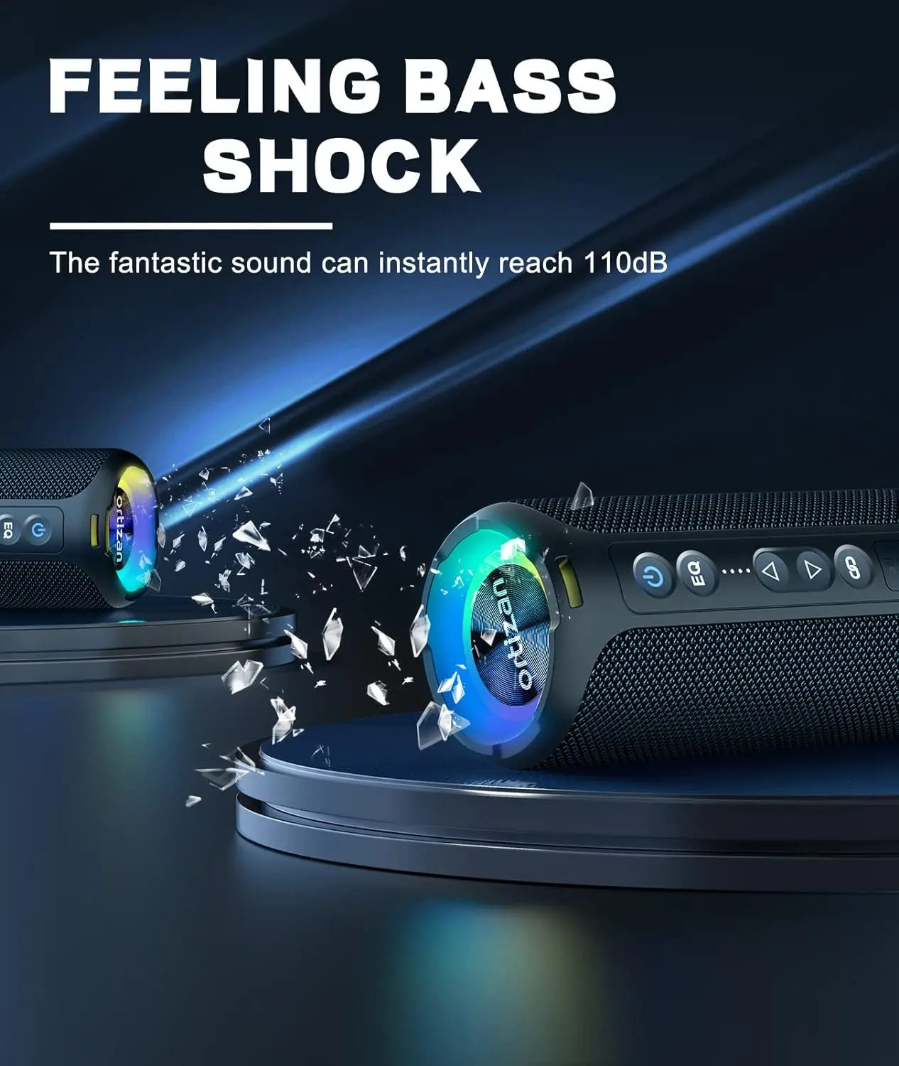 Ortizan X8 Pro 40W Bluetooth Speaker IPX7 Waterproof Speaker