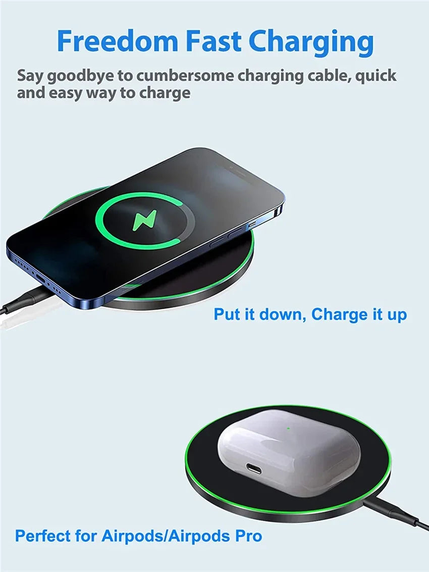 GEKEMAL 30W Fast Wireless Charging Pad with Power Bank