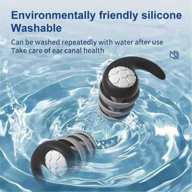 1 Pair of Soft Silicone Earplugs with Noise Cancellation