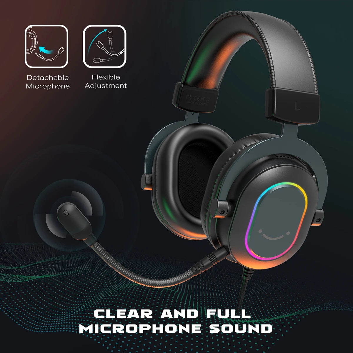 FIFINE USB Wired Gaming Headset with Microphone Memory Foam