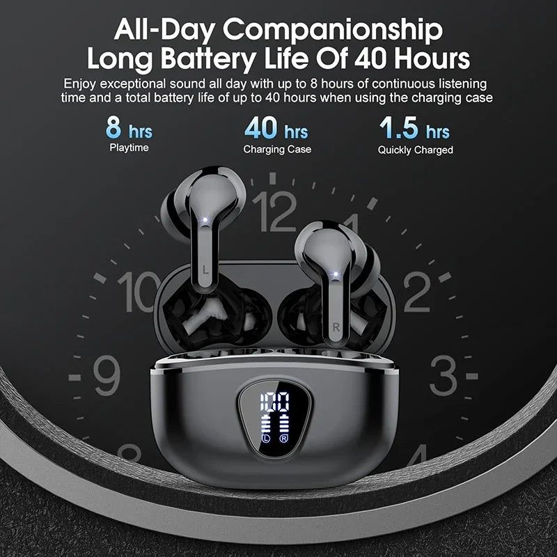 Wireless Earbuds BT5.3 with ENC Noise Cancelling