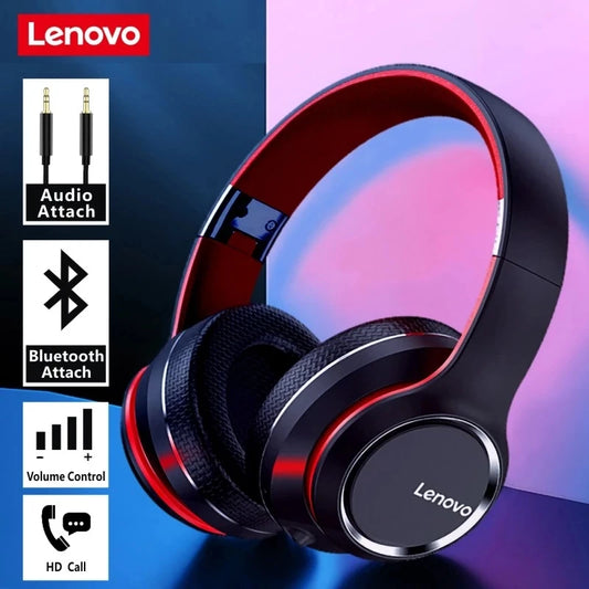 Lenovo Bluetooth 5.0 Wireless Headphones with Microphone and Wired Mode