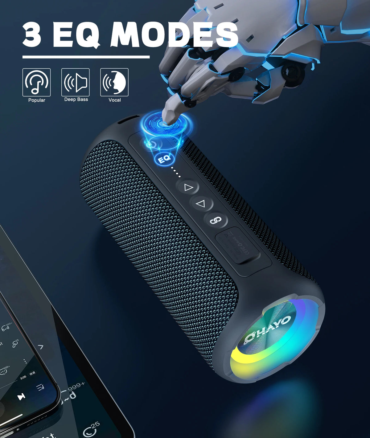Ortizan X8 Pro 40W Bluetooth Speaker IPX7 Waterproof Speaker