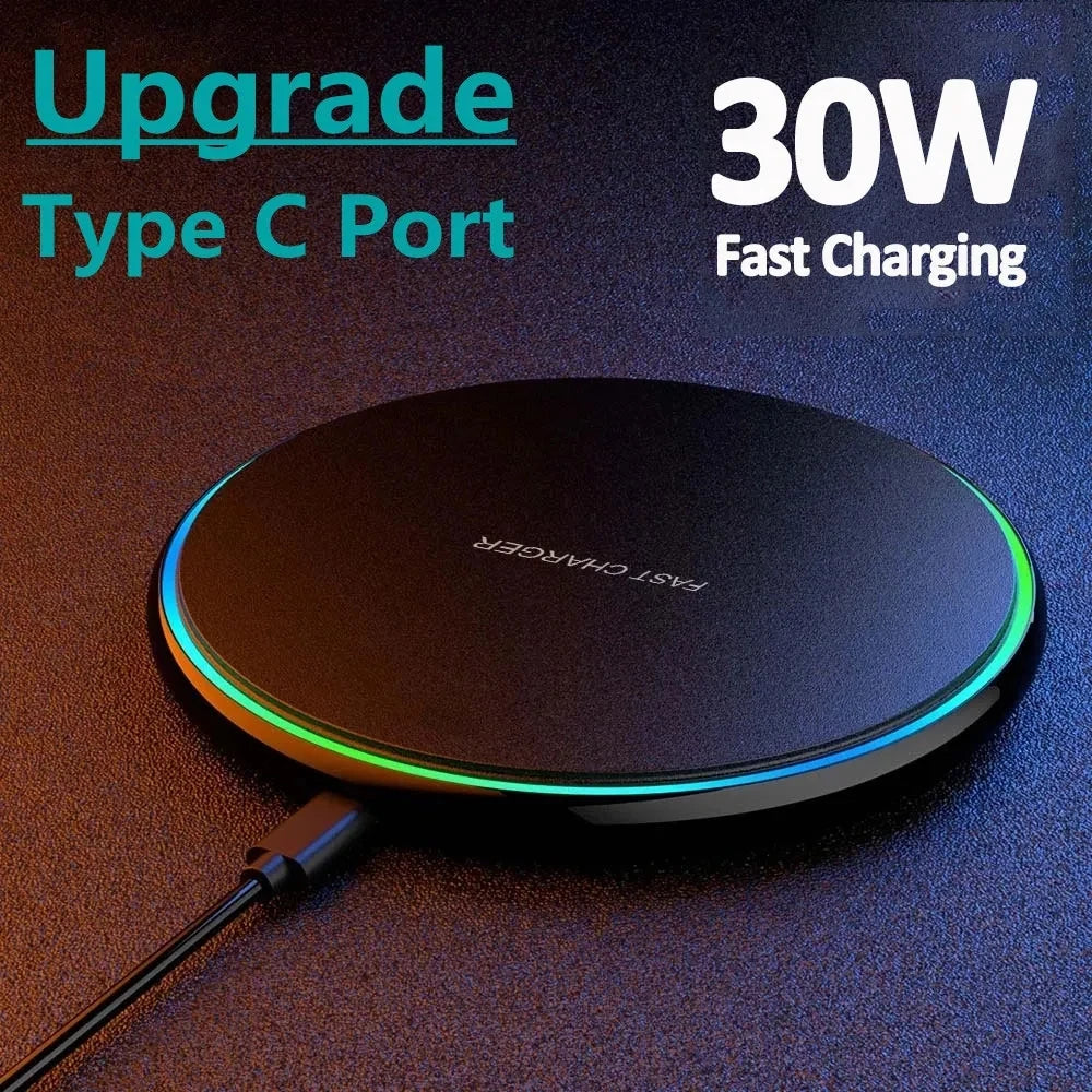 30W Wireless Charger  Fast Charging Pad Dock Station
