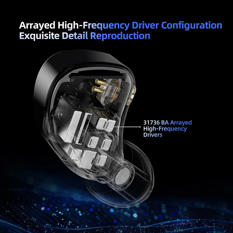 KZ Wired In-Ear Headphones 10mm HiFi Stereo Earphones with Mic