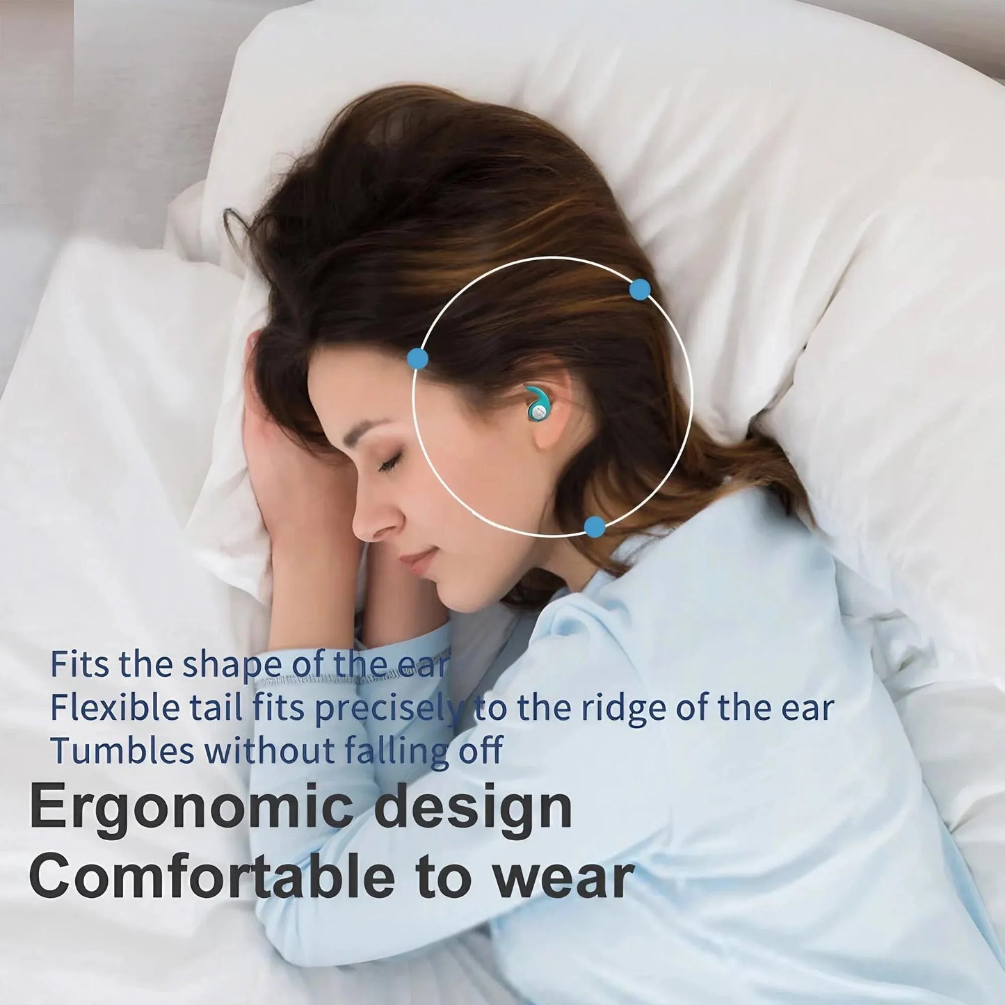 1 Pair of Soft Silicone Earplugs with Noise Cancellation