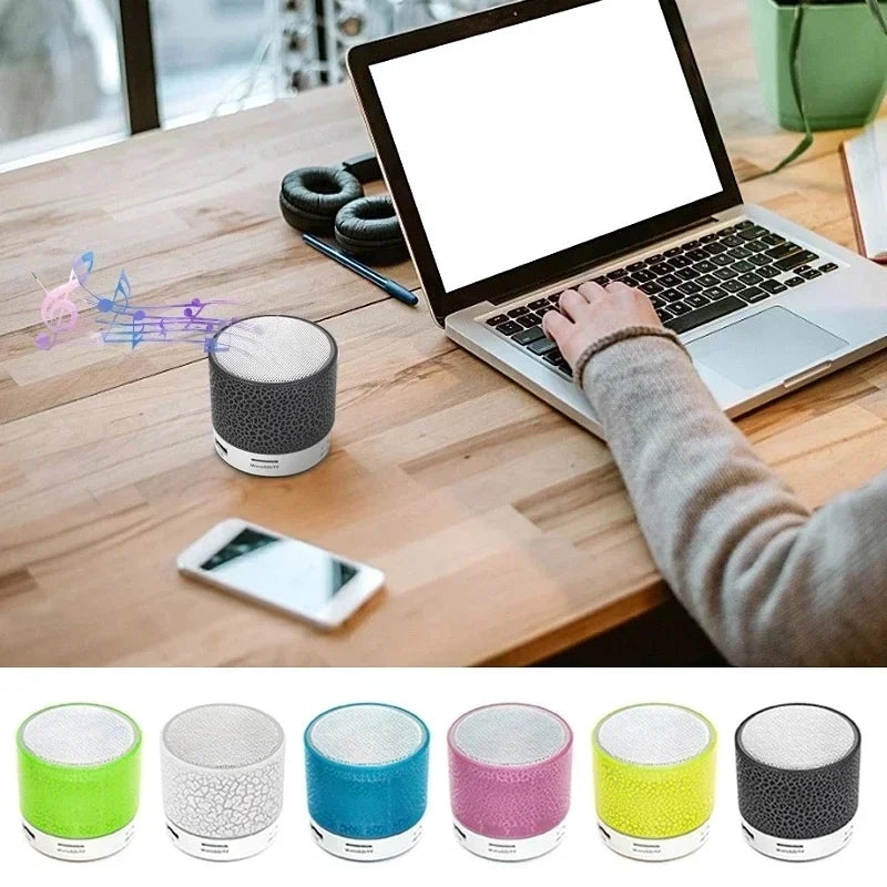مكبر صوت بلوتوث صغير مكبر صوت لاسلكي بإضاءة LED متصدعة