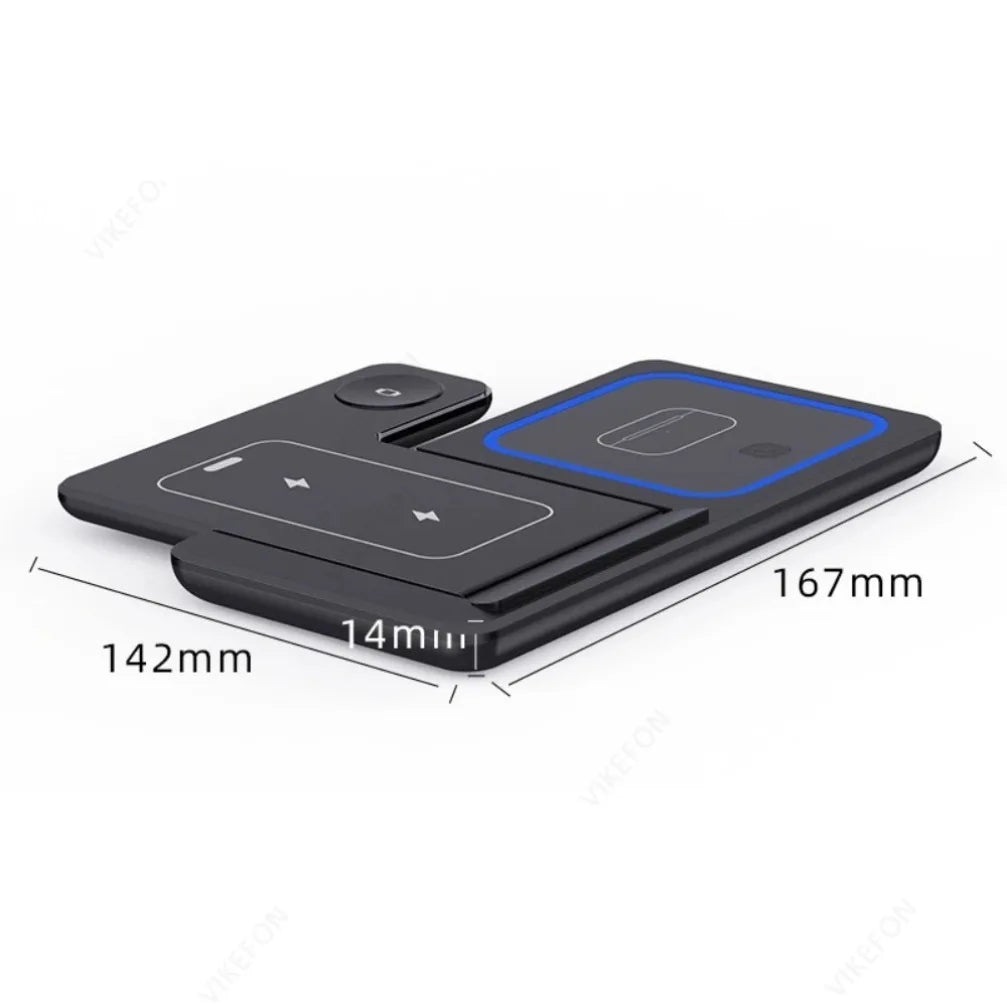 VIKEFON 3 in 1 15W Foldable Wireless Charging Station