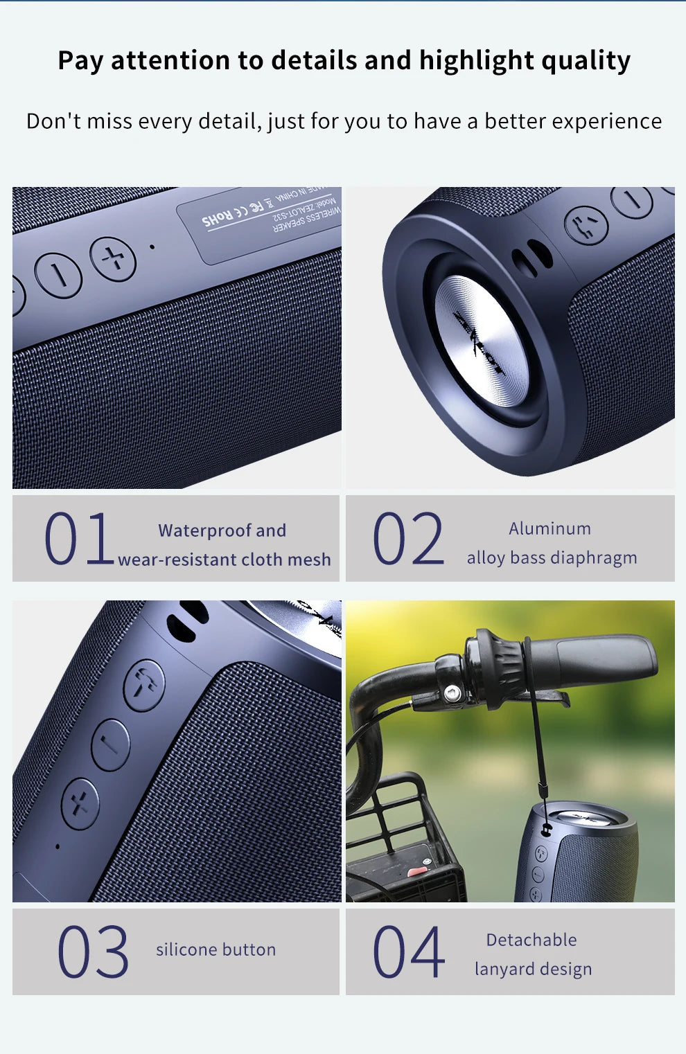ZEALOT S32 Portable Bluetooth Speaker Waterproof Speaker